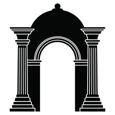 Sütunları yuvarlak büyük kubbe giriş tarzıyla klasik mimari kemer tasarımı