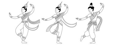 Thai dansçısı kültürel performans zarif sanat tasarımı.