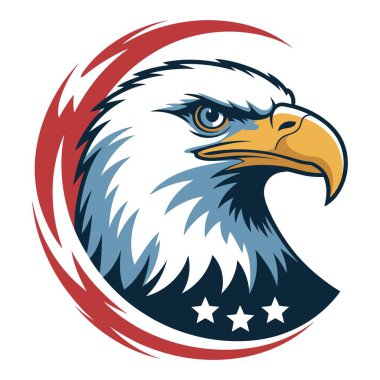 Kel kartal baş logosu vatansever Amerikan sembolü Swoosh logo ABD.