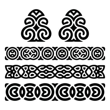 Kelt süslemeleri ve sınırları süsleme düğüm desenleri otantik proje