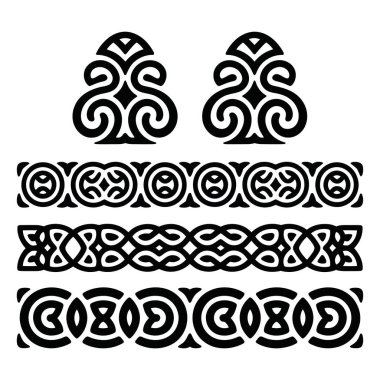 Kelt süslemeleri ve sınırları süsleme düğüm desenleri otantik proje