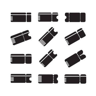 Girdi, olay ve kuponu temsil eden dokuz bilet simgesi koleksiyonu.