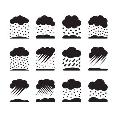 Yağmurlu hava bulutu konsept vektör çizelgesi.