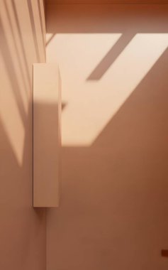 Geometrik şekil duvar dekoru tek blok ekran. Açık gölge.