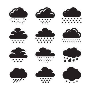 Hava ikonları ayarlandı. Farklı iklim. Sezon, doğa, meteoroloji.