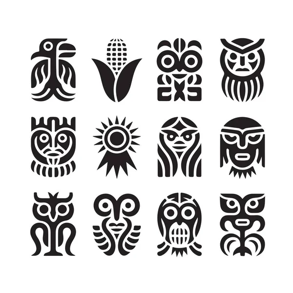 Kabile polinezyası etnik dekorasyonu. Doğal desen retro süsleme vektörü.