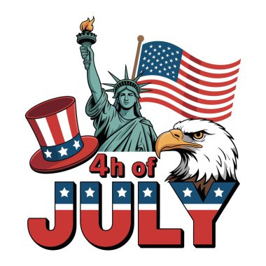 Vatansever tema tasarımı. Özgürlük Heykeli Kartalı. 4 Temmuz Tasarımı.