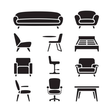 Dekorasyon için mobilya iç dizayn kanepe koltukları masa yatağı