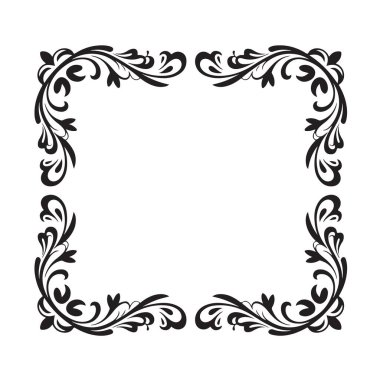 Dekoratif çerçeve çizimi. Davet kartı ve etiye tasarımı.