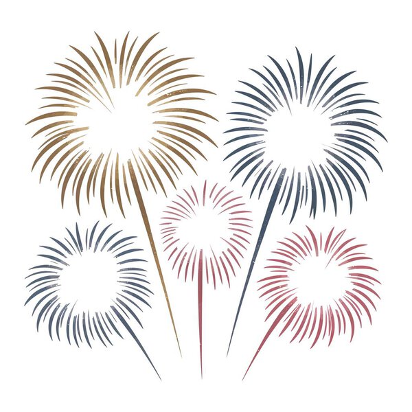 Vibrant firework display colorful explosion. Festive atmosphere vector illustration.