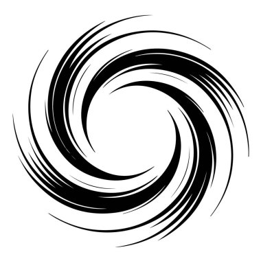 Yaratıcı projeler ve modern altyapılar için dinamik siyah girdap tasarımı ögesi