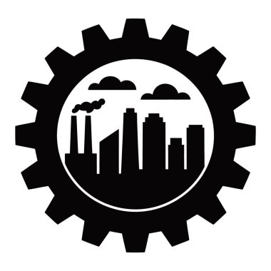 Bir vites içinde sanayi şehri, şehir endüstrisini sembolize ediyor.