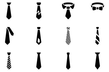 Kravatlar papyon desenleri renkler erkekler moda giyim iş kıyafetleri aksesuar toplama vektörü