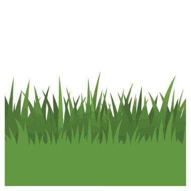 Yeşil bıçaklı çim vektör çizimi. Doğal sınır. Ön plan elemanı. Şeffaf arkaplan.