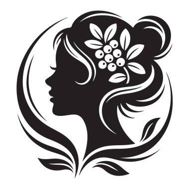 Kadın güzellik portresi; çilekli kadın; çiçekli süs saçı; doğal kozmetik kızı