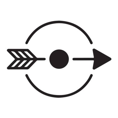 Hedef başarı simgesi hedefi başarıyı ayarlamak sürekli odak süreci yatay ok