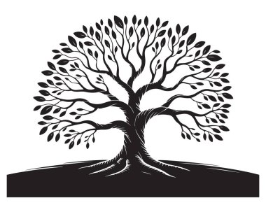 Yaşam vektörü illüstrasyonu, doğayla bağlantılı bir büyüme gücü sembolü. Kök ve dal sistemi.