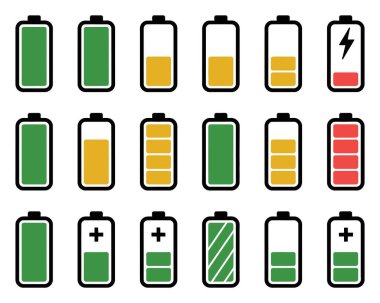 Pil güç seviyeleri mobil arayüz şarj simgelerini ayarladı