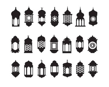 Ramazan Bayramı kutlamaları için Arapça fener ve lamba koleksiyonu.