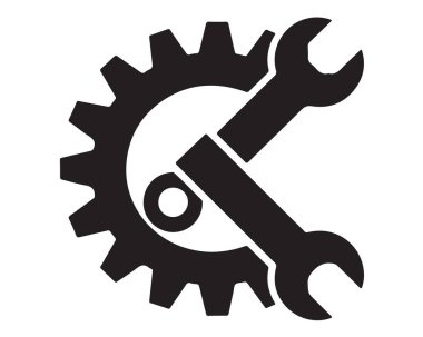 Mekanik servis simgesi. Mühendislik ayarı sembolü. Onarım onarım grafiği.