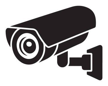 Güvenlik izleme ve güvenlik sistemi konsepti için vektör güvenlik kamerası simgesi