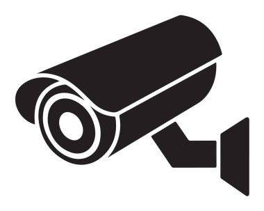 Güvenlik izleme ve koruma konsepti için CCTV kamera simgesi