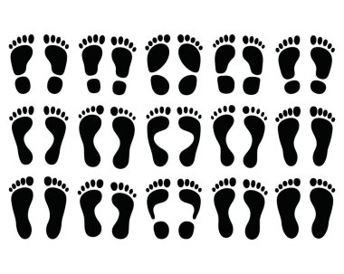 Çıplak ayak izleri, ayak izleri, siyah ayak izleri.