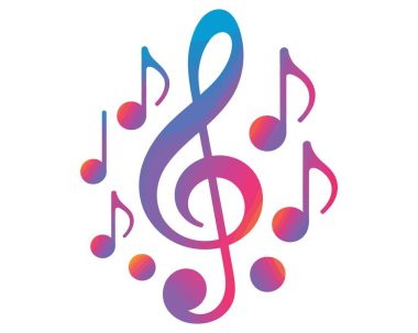 müzikal notalar üç kat renk tonlu uyum melodisi soyut sanat tasarımı melodisi