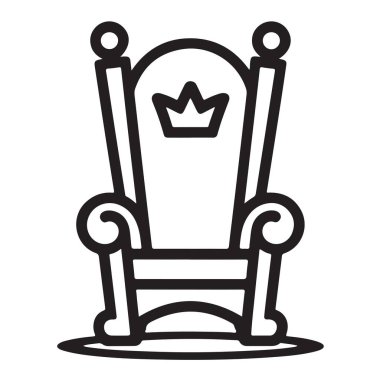 Kraliyet taht ikonu monarşi lüks mobilyalarının ana hatları