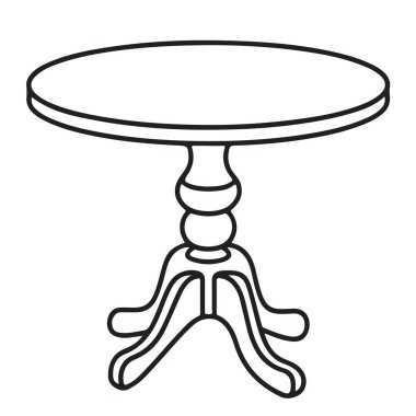 Yuvarlak masa simgesi ahşap mobilya iç dekorasyon sanatı