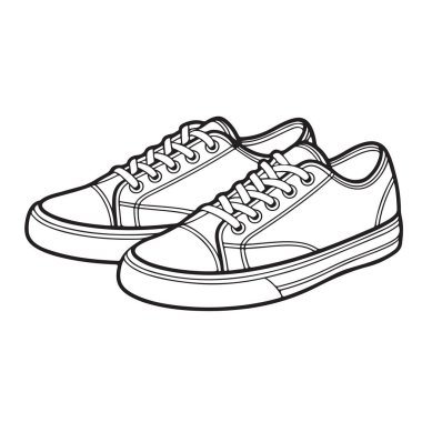 Sıradan ayakkabılar eskiz ikonu klasik ayakkabı çizimi