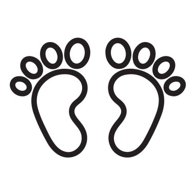 Yeni doğan ve ebeveynlik tasarımı için bebek ayak izi simgeleri