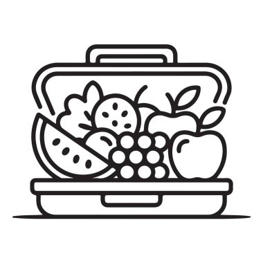 Sağlıklı beslenme çantası, taze meyve, yapraklı yeşiller, besleyici yiyecekler, sağlıklı yaşam tarzı.