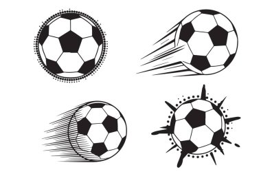 Futbol topu hareketi hız çizgisi simgesi futbol sıçrama efekti