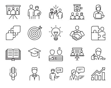 Şirket simgeleri ayarlandı. Takım yönetimi ve iş büyümesi.