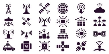 Genel bağlantı ve iletişim ağı simgeleri