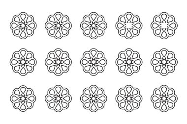 Yıldız çiçeği taç desenli dairesel süsleme motifleri arka planları tekrarlamak için mükemmel