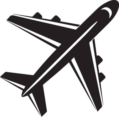 Uçuş siluetinde bir uçak, hava ulaşımını ve havacılığı temsil ediyor. Bu ticari uçak, hava taşımacılığı, küresel seyahatler veya uzay endüstrisi için idealdir..