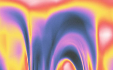 Soyut arkaplan akış gradyanı mor ve altın renkli sıvı biçiminde sanatsal arkaplan için rüya gibi duygular yaratıyor.