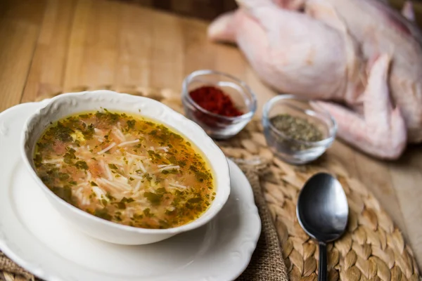 Traditionelle türkische Hühnersuppe — Stockfoto