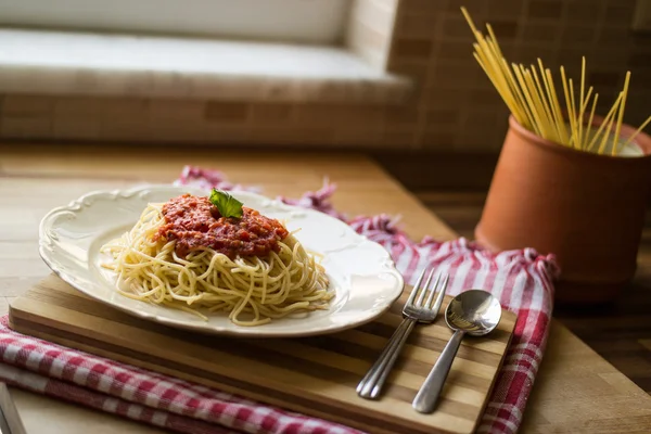 Espaguete Bolonhesa / comida italiana — Fotografia de Stock