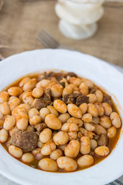 Frijoles al horno / Kuru Fasulye / Comida turca . — Foto de Stock