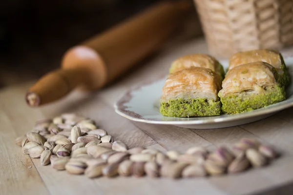 Baklava aux pistaches / Dessert traditionnel turc — Photo