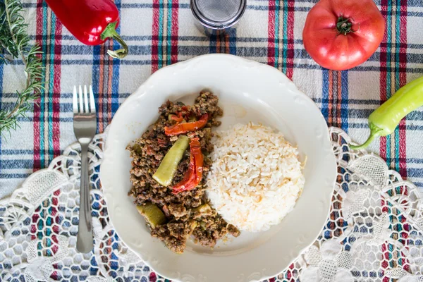 Minced meat zucchini with rice. — Stock Photo, Image