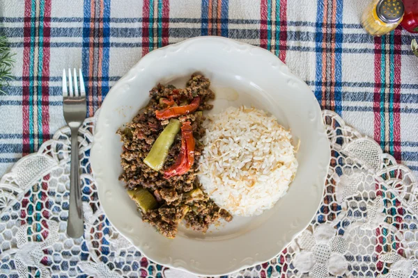 Calabacín de carne picada con arroz . — Foto de Stock