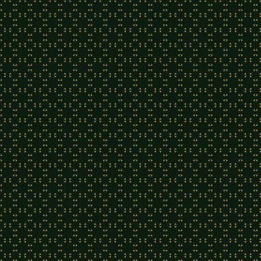 Bu koyu yeşil desen simetrik altın renginde şekiller sergiliyor. Arka plan ve duvar kağıtları için uygun. Sofistike bir tasarım sunuyor.