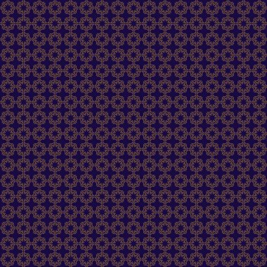 Koyu mavi arkaplan ve kahverengi geometrik şekillere sahip yinelenen geometrik desen. Bu tasarım gelişmiş ve modern hissi olan arka plan veya duvar kağıtları oluşturmak için idealdir.