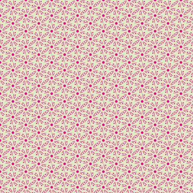 Simetrik tasarımı ve tekstil tasarımı veya fon kullanımı için mükemmel görsel olarak çekici bir düzenleme içeren soluk yeşil bir arkaplanda bir fuşya deseni tekrarlanır.