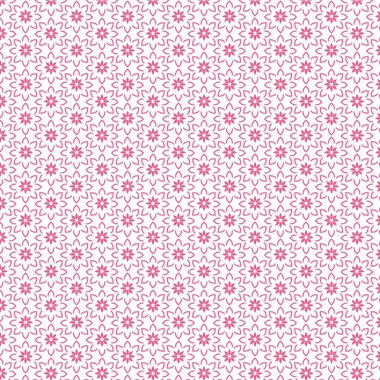 Beyaz arkaplanda pembe çiçek desenli tasarım.
