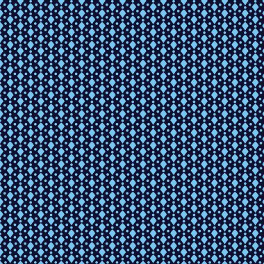 Açık mavi eşkenarlar ve koyu mavi arkaplan üzerindeki noktalar kumaşlar ve diğer tasarım projeleri için idealdir.